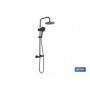 Columna de Ducha Extensible con Grifo Termostático | Grifería con acabado Negro Mate