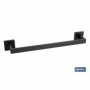 Toallero de baño negro mate | Material: acero inoxidable | Diseño cuadrado | Kit de fijación incluido | Medidas: 45 x 8 x 5,5 cm