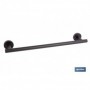 Toallero negro mate | Material: acero inoxidable | Diseño redondo | Kit de fijación incluido | Medidas: 45 x 8 x 5 cm