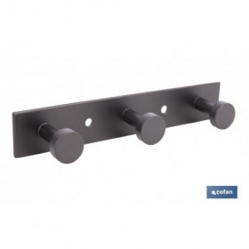 Perchero de pared negro | Material: acero inoxidable | Resistente y elegante | Disponible con diferentes colgadores