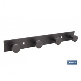 Perchero de pared negro | Material: acero inoxidable | Resistente y elegante | Disponible con diferentes colgadores