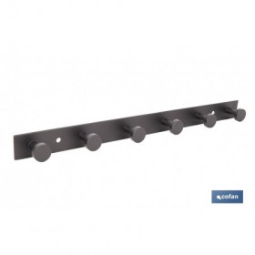 Perchero de pared negro | Material: acero inoxidable | Resistente y elegante | Disponible con diferentes colgadores