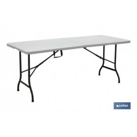 Mesa Plegable Rectangular con bloqueo de seguridad | Color: Blanco | Dos medidas a elegir