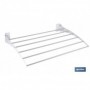 Tendedero de pared abatible | 6 varillas de aluminio | Área de tendido de 4,5 m | Longitud: 75 cm | Color: blanco