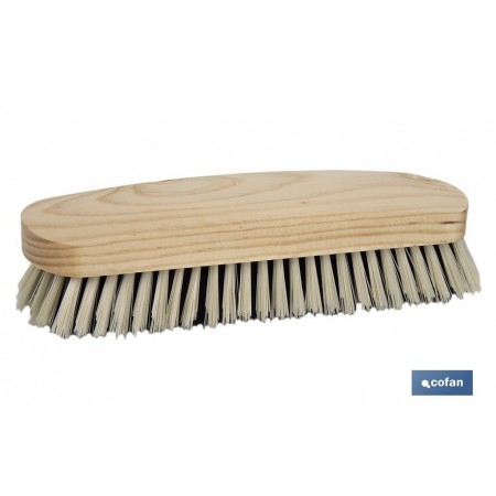 Cepillo de ropa con fibras de PVC | Cerdas suaves y resistentes | Mango ergonómico de madera | Longitud: 18,5 cm