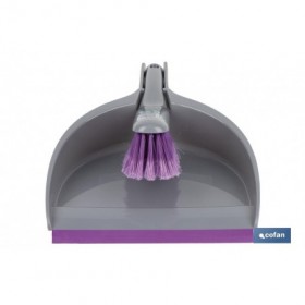 Cepillo con pala de limpieza | Borde de goma | Adecuado para el hogar, el coche, oficina | Disponible en varios colores