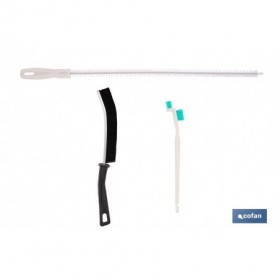 Set de 3 cepillos de limpieza multifunción para baños, cocinas y ventanas | Limpia ranuras, raíles, tuberías y mucho más