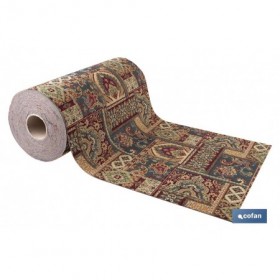 Rollo de alfombra vinílica para interior | Diseño con estampado de Oriente | Impermeable y de fácil limpieza