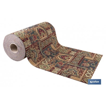 Rollo de alfombra vinílica para interior | Diseño con estampado de Oriente | Impermeable y de fácil limpieza