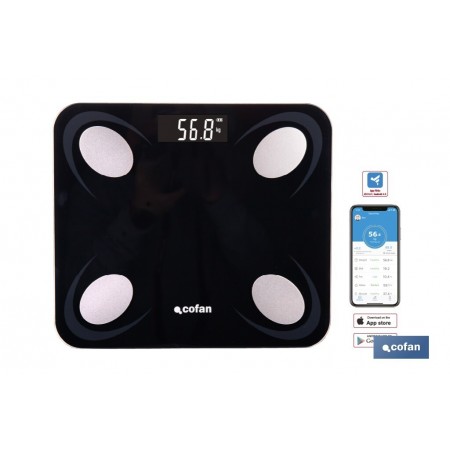 Báscula de baño digital inteligente | Análisis corporal completo | Báscula con Bluetooth y aplicación móvil | Carga USB