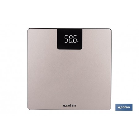 Báscula de baño digital | Plataforma de vidrio templado con pantalla LED | Medición precisa | Color: piedra