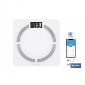 Báscula de baño digital inteligente | Análisis corporal completo | Báscula con Bluetooth y aplicación móvil | Pilas incluidas