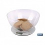 Báscula de cocina digital con cuenco transparente de 3,8 litros | Color: Gris | Alta precisión y diseño compacto