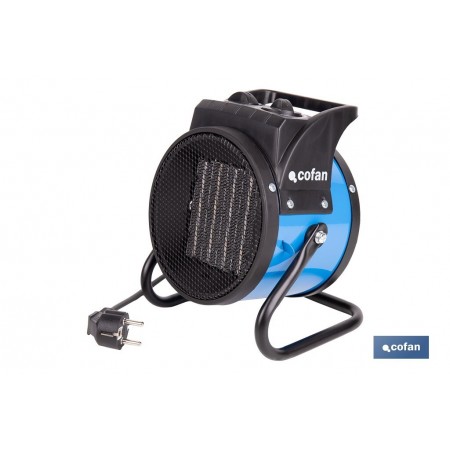 Calefactor cerámico industrial | Potencia: 2000 W | Diseño portátil | Termostato ajustable | Protección térmica