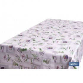 Rollo de hule con estampado de lavanda | Impermeable | Protección y estilo para la mesa