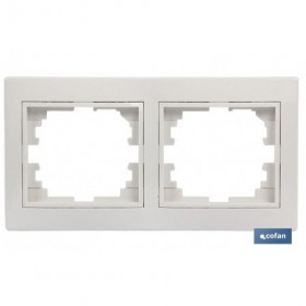 Marco de mecanismos eléctricos de empotrar | Para 2 elementos | Colores blanco y negro
