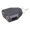 ▷ Adaptador Rca A Doble Hembra Mono 3.5 Mm. | Ferreidea