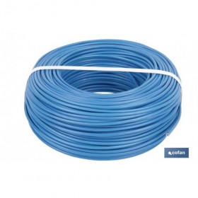 Rollo Cable Eléctrico de 100 m | H07V-K | Sección de cable de varias medidas | Color: Azul