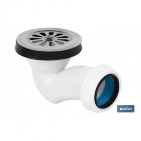 Válvula Sifónica para Plato Ducha | Orificio de 60 mm | Rejilla de ø82 mm | Salida de Ø40 mm | Junta Cónica Reductora de Ø32 mm