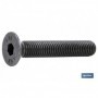 Tornillo allen DIN 7991 | Cabeza avellanada y plana con hexágono | Clase 10.9 negro | Medidas desde M-3 hasta M-24