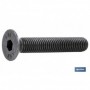 Tornillo allen DIN 7991 | Cabeza avellanada y plana con hexágono | Clase 10.9 negro | Medidas desde M-3 hasta M-24