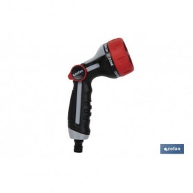 Pistola de riego con 7 modos de flujo y control del caudal con el pulgar