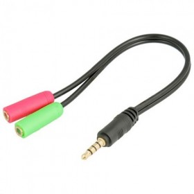 CONEXION JACK 3.5MM 4PIN M A 2X JACK H