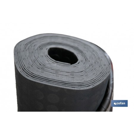 Rollo de suelo de caucho | Diseño de círculos | Antideslizante | 10 m de largo, 3 mm de grosor | Disponible en diferentes anchos