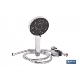 Kit de Ducha: Mango  Flexo  Soporte | Mango con 3 Funciones | Fabricado en ABS cromado