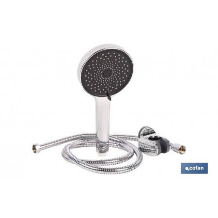 Kit de Ducha: Mango  Flexo  Soporte | Mango con 3 Funciones | Fabricado en ABS cromado