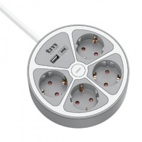 BASE MÚLTIPLE INT.4 ENCHUFES CON USB