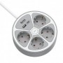 BASE MÚLTIPLE INT.4 ENCHUFES CON USB