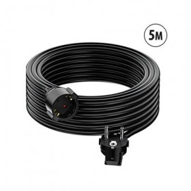 CABLE DE EXTENSIÓN NEGRO 5M SCHUKO TME