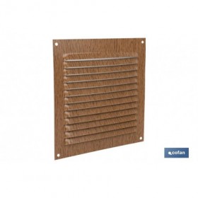 Rejilla de Ventilación | Fabricada en Aluminio Color Madera | Con o Sin Mosquitera