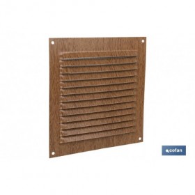 Rejilla de Ventilación | Fabricada en Aluminio Color Madera | Con o Sin Mosquitera