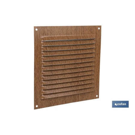 Rejilla de Ventilación | Fabricada en Aluminio Color Madera | Con o Sin Mosquitera