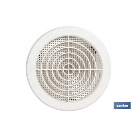 Rejilla de Ventilación para Empotrar a Tubo con Clip | Fabricada en ABS Blanco | Diferentes Diámetros