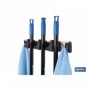 Colgador de escobas y fregonas con 3 soportes y 4 ganchos | Organizador de pared fuerte, práctico y ajustable