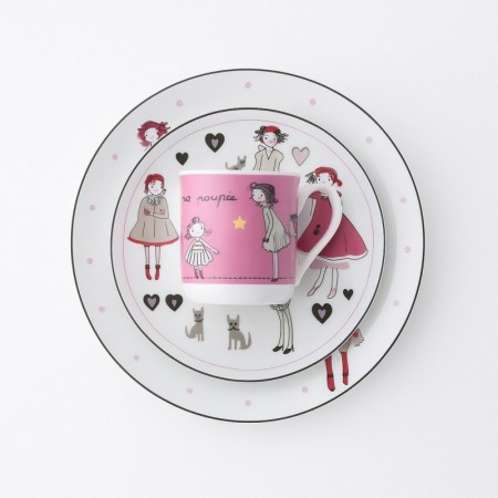 VAJILLA INFANTIL 4 PIEZAS PORCELANA MUÑECAS