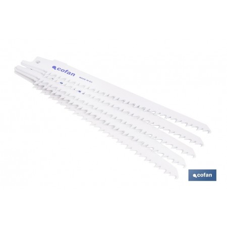 Hojas de sierra de sable universales HCS para madera seca, aglomerado y plásticos | Disponibles en diferentes longitudes