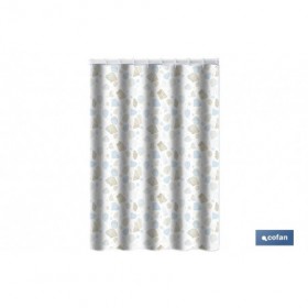 Cortina de baño impermeable con motivos marinos para ducha | Secado rápido, lavable, incluye anillas | Medidas: 220 x 200 cm