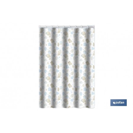 Cortina de baño impermeable con motivos marinos para ducha | Secado rápido, lavable, incluye anillas | Medidas: 220 x 200 cm