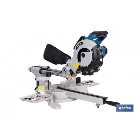 Ingletadora eléctrica 1450 W Ø210 mm 5000 rpm | Corte preciso con guía láser, doble bisel, barra deslizante y bolsa de serrín