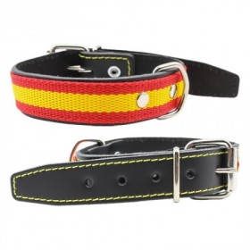 *COLLAR CUERO BANDERA ESPAÑA 55 CM