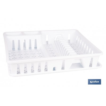 Escurreplatos blanco con bandeja | Gran capacidad para un secado ordenado cm