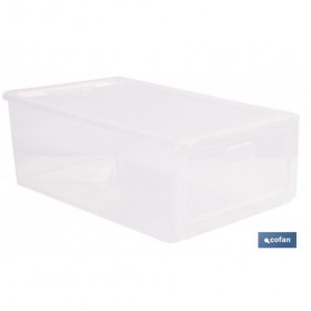 Zapatero apilable transparente | Organizador de zapatos | Medidas: 35,5 x 24,5 x 13,5 cm
