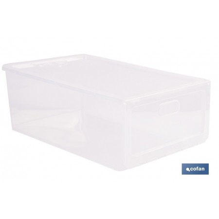 Zapatero apilable transparente | Organizador de zapatos | Medidas: 35,5 x 24,5 x 13,5 cm