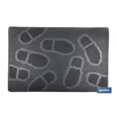 Felpudo de entrada con diseño de huellas | Adecuado para interior y exterior | 100 % caucho | Medidas: 40 x 60 cm