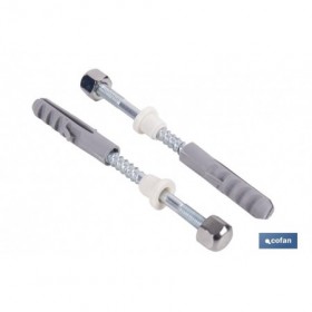 Kit de fijación para el inodoro o bidé | Conjunto de 2 espárragos, tapones y tacos | Disponible en diferentes acabados