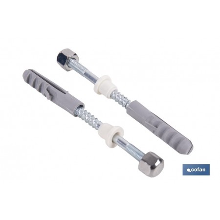 Kit de fijación para el inodoro o bidé | Conjunto de 2 espárragos, tapones y tacos | Disponible en diferentes acabados